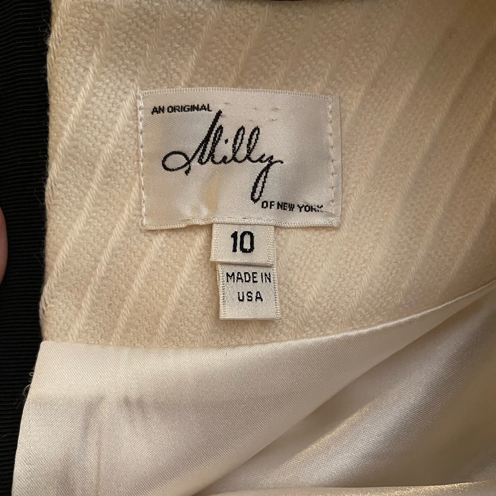 Milly of New York Leather Trim Knit Dress, Size 10 - Picture 14 of 16
